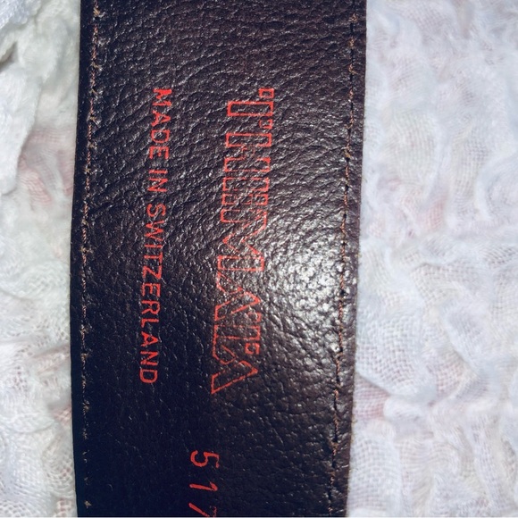 Brown and Black Leopard Print Belt from Switzerland. 39 1/2” by 1 1/2” wide. - Picture 5 of 9